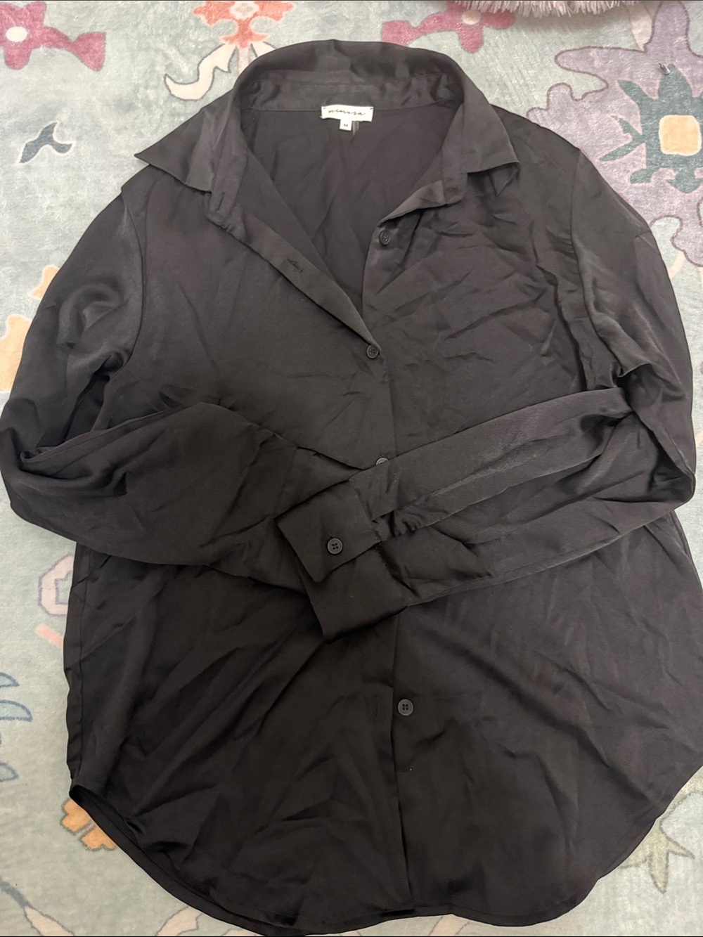 Satin Button-Up Shirt Jacket